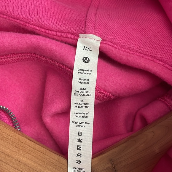 NWT Lululemon Scuba Oversized Full Zip Sonic Pink Size M/L - Picture 4 of 10